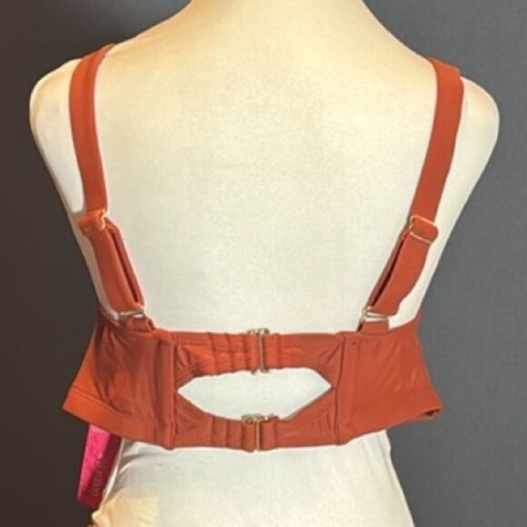 Women’s Xhilaration Plus Size Orange Bikini Smocked Top Size 1X NWT - Picture 3 of 9